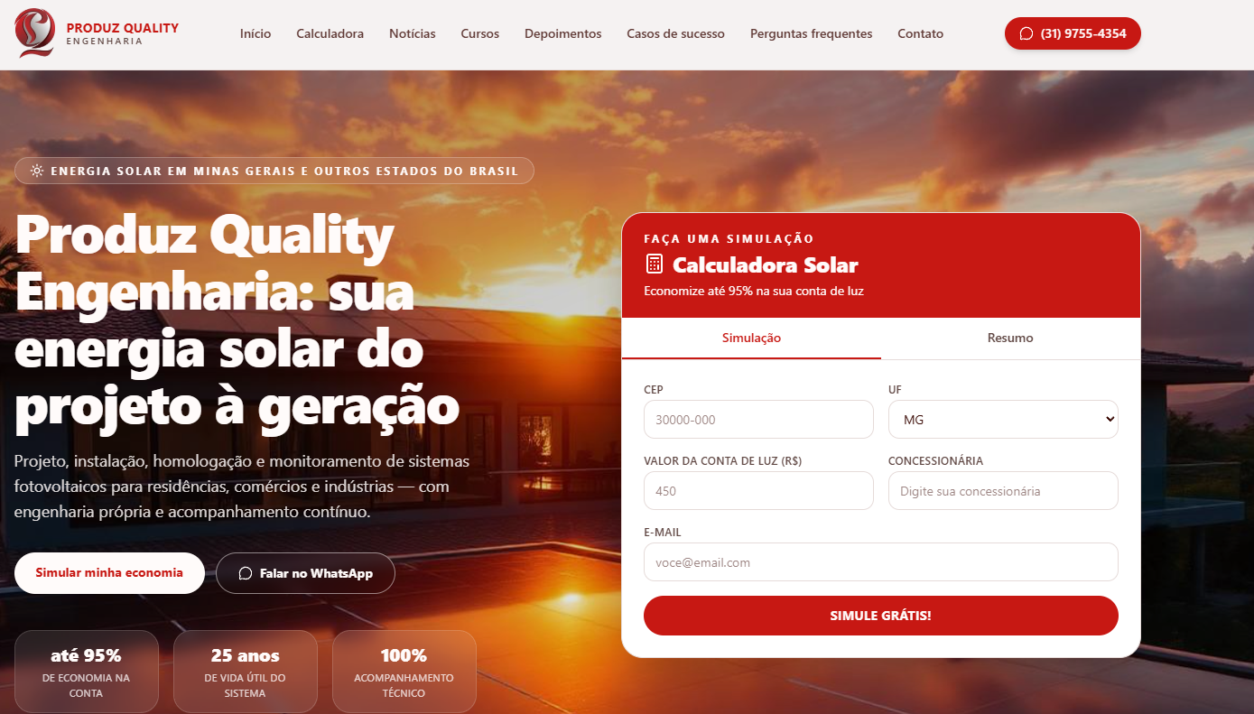 Exemplo real de landing page criada pela LS Agência de Marketing